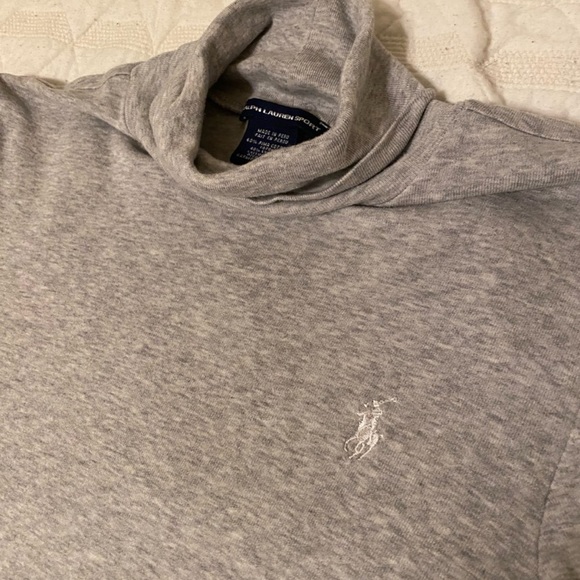 Ralph Lauren T-Shirt Womens XL Gray Pony Logo Turtleneck Long Sleeve - Picture 2 of 10